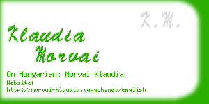 klaudia morvai business card